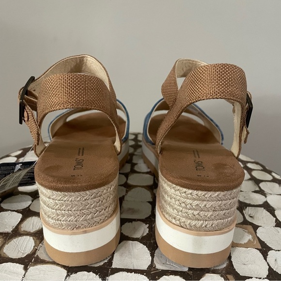 Title: TOMS Diana Espadrille Wedge Sandals Women’s Size 12 Platform Open Toe - Picture 3 of 7